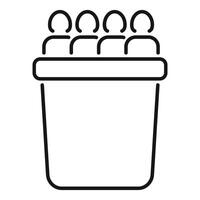 Office workers group in trash bin business concept icon outline vector