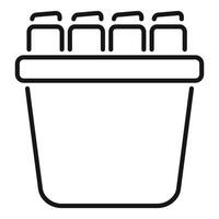 Full recycle bin with paper trash line icon vector