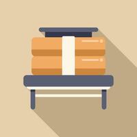 Orthopedic mattress with memory foam layers on the bed base vector