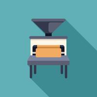 Industrial bread making machine placing dough in container vector