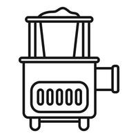 Modern electric smoker with temperature control displaying cooking time vector