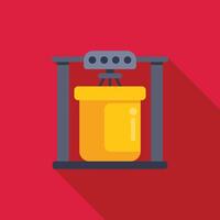 3d printer printing a yellow cylinder using plastic filament vector
