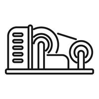 Fabric rolling machine processing cotton textile line icon vector
