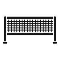 Tennis net separating players on court during match point in simple style vector