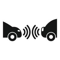 Modern vehicles using self driving technology to increase safety and prevent accidents vector