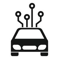 Smart car connecting to network icon showing artificial intelligence vector