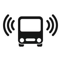Black glyph bus sending and receiving signals icon vector