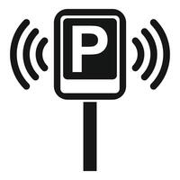 Parking sensor emitting signal for smart city management vector