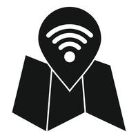 Wifi location pin showing public network spot vector