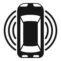 Smart car parking sensor icon showing autonomous vehicle using radar technology vector
