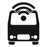 Autonomous self driving bus connecting via wifi icon vector
