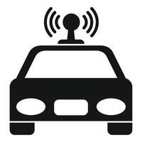 Autonomous self driving driverless car icon showing radio waves vector