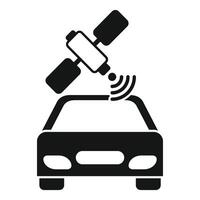 Car satellite navigation system receiving signal icon vector