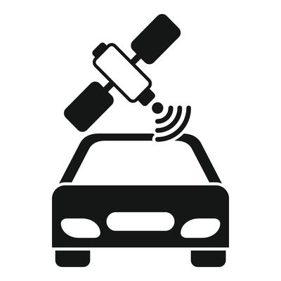 Car satellite navigation system receiving signal icon