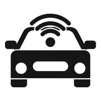Smart car using wireless network icon showing automated vehicle vector