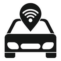 Car wifi hotspot showing location icon in simple style vector