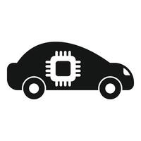 This simple icon represents a smart car incorporating artificial intelligence vector