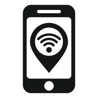 Smartphone showing wifi location icon vector