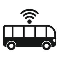 City bus providing wireless internet access icon vector