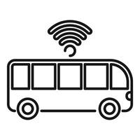 Public transportation icon with bus receiving wifi signal vector