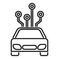 Self driving autonomous car using sensor system icon vector