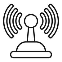 Wifi router emitting signal icon with waves spreading vector