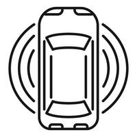 Smart car parking assist system icon using sensors vector