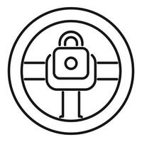 Secure connection showing a locked cpu for cybersecurity vector