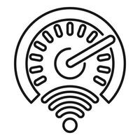 Speedometer showing wifi signal strength icon outline style vector