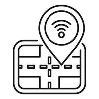 Wifi location pin showing public network availability on map vector