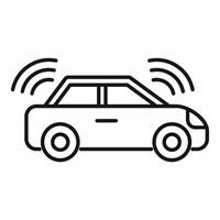 Modern car using sensor system for self driving vector