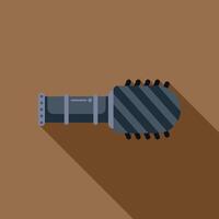 Spiked mace weapon icon in flat style with long shadow vector