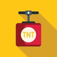 Red tnt detonator plunger explosive device vector