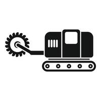 Tree stump remover machine cutting tree root icon vector