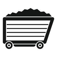 Mining cart carrying coal from mine vector