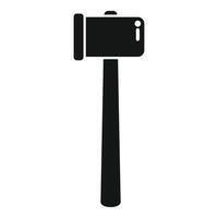 Blacksmith hammer with wooden handle silhouette icon vector