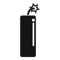 Burning dynamite explosive with sparking wick icon vector