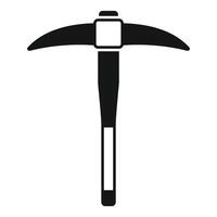 Blacksmith pickaxe mining tool with wooden handle silhouette icon vector