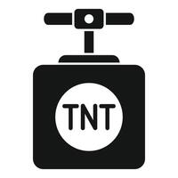 Tnt detonator box with handle exploding icon vector