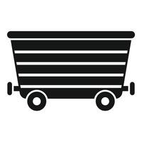 Mine cart icon representing mining industry and coal extraction vector