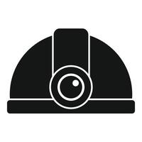 Mining helmet with headlamp keeping miners safe in the dark vector