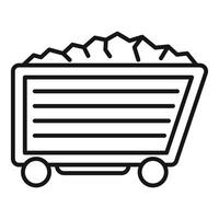 Mining cart full of coal transporting ore vector