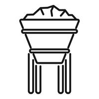 Mining cart full of coal moving on rails icon thin line vector