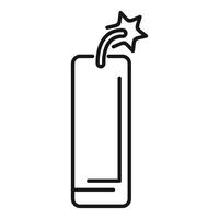 Burning dynamite stick with sparking wick icon vector