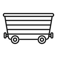 Empty mining cart standing on white background vector