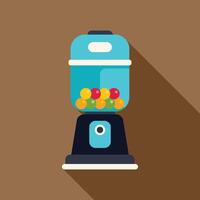 Blue gumball vending machine dispensing colorful candy vector