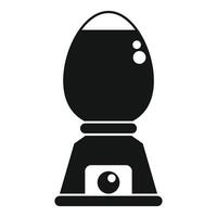 Chemical experiment boiling in round glass flask on burner icon simple style vector