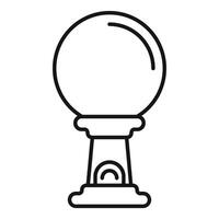 Crystal ball with magic sphere is predicting future icon vector outline