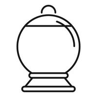 Empty snow globe with closed lid line icon vector