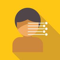 Facial recognition system scanning man face biometric security icon vector
